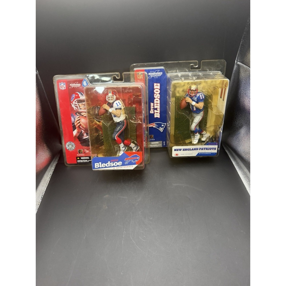 Lot of 2 McFarlane NFL Football Drew Bledsoe Buffalo Bills Action Figures